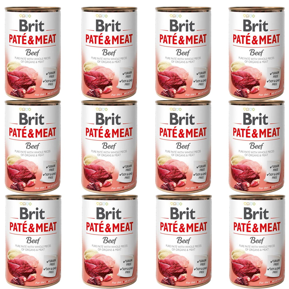 BRIT Pate & Meat Beef Karma Mokra dla Psa z Wołowiną Pakiet 24x400g